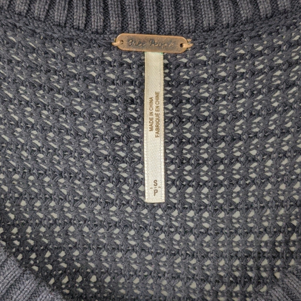 FREE PEOPLE NAVY BLUE COLD SHOULDER TOP - Picture 5 of 7